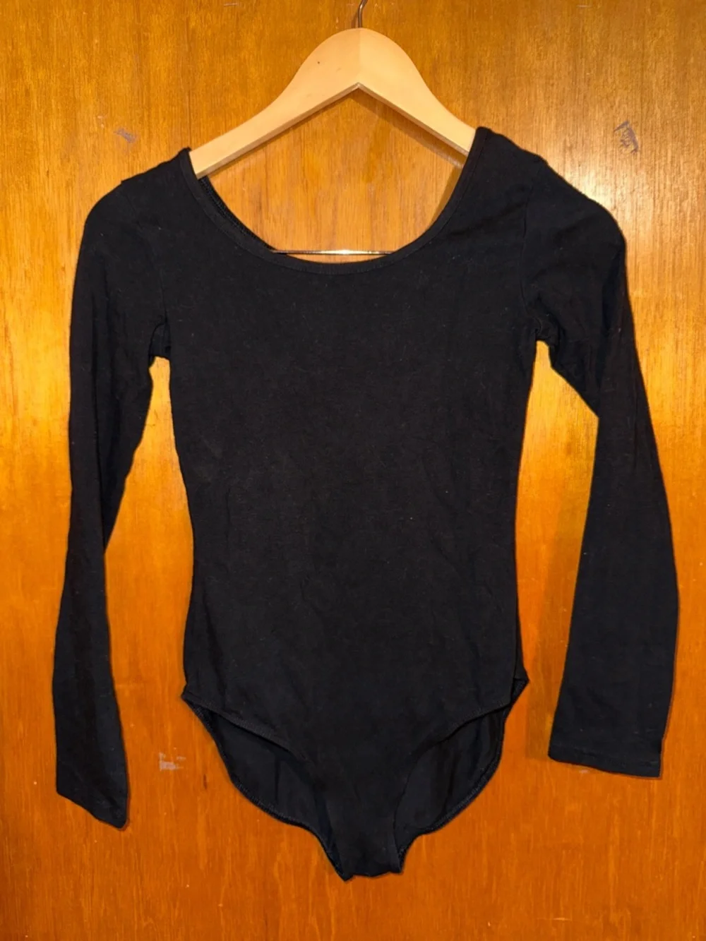 •DANSKIN•BLACK LONG SLEEVE LEOTARD SIZE XL (14-16) EUC